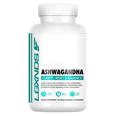 LGXNDS Ashwagandha KSM-66 Capsules | Stress Cortisol and Mood Support | Clarity Reset and Balance | KSM-66 and MaxCatalyst | Vegan Non-GMO Daily Adaptogen Formula