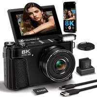 Digital Camera for Photography, 88MP Vlogging Camera for YouTube with 3" 180° Flip Screen, 18X Digital Zoom Point and Shoot Cam with 32GB Micro SD Card for Beginner, 4K, Lcd,summerwins,father'sdaygifts