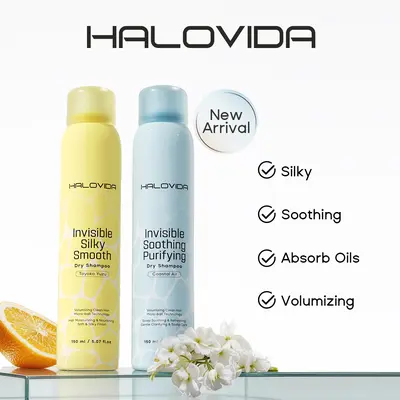 Halovida Instant Fresh Volume Boost Hair Dry Shampoo 5.07 FL.OZ. Refresh Hair and Absorb Oil Between Washes, Purifies scalp,Gentle,Balances oil,Long- lasting fresh volume,Locks in moisture,Boosts shine