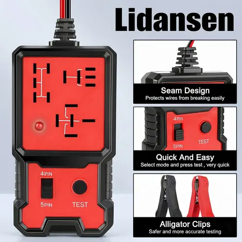 12V/24V Automotive Relay Test Tool 2026 - Quick Diagnostic Relay Checker for 4 & 5 Pin - Essential Car Repair Tool and Father's Day Gift for Men, Summer Car Relay Tester Tool, Code Reader and Scanner Tool，Diagnostic and measurement tools