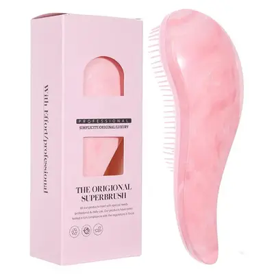 1pc Superb Hairbrush | Detangling & Scalp Massage Comb for Wet/Dry Hair, Flexible Bristles, ABS Plastic Handle, Men & Women, Daily Styling & Detangling Tool with Gift Box