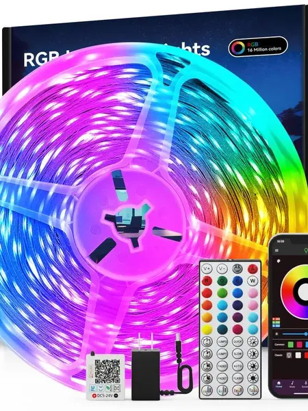 100FT 50FT Smart LED Light Strip RGB Color Changing Music Sync Strip Lights with App & Remote Control for Bedroom Indoor Lighting Decoration Modern