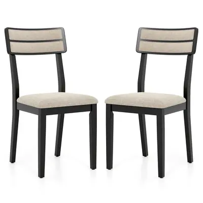COSTWAY - Modern Dining Chairs Set of 2 with Tilt Backrest for Dining Room-Black
