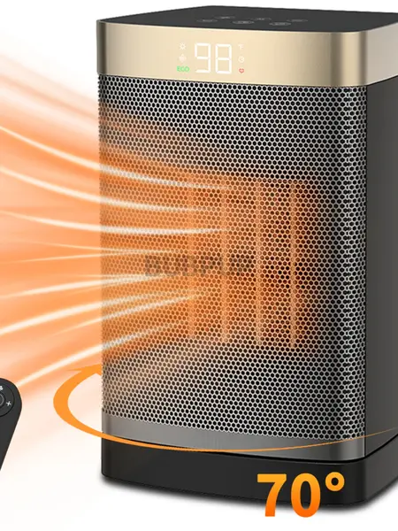 Space Heater, Portable Electric Heaters for Indoor Use with Thermostat, Adjustable Heating Temperature, 70°Oscillation, Digital Display, 12H Timer, 5 Mode, 1500W PTC Ceramic Fast Safety Heat for Office Bedroom Home Heater Product