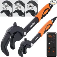 Heavy Duty Pipe Wrench Set, 10” and 15” Self-Adjusting Pipe Wrenches for Plumbing and HVAC, 2-Piece Pipe Vise Tool Kit for Standard and Irregular Nuts, Pipes, Fixtures #fathersdaygift,father'sdaygifts