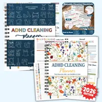 2026 ADHD Cleaning Planner - Office Stationery Organizer with Daily, Weekly, Monthly Household Checklists for Adults - Stress-Free Housework Scheduler