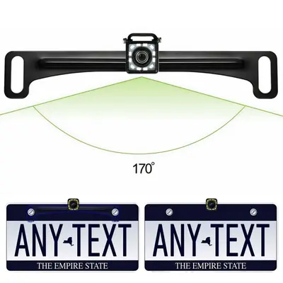 12 LED Car Rear View Backup Camera, Wired Auto Car Rear View Camera Monitor Rear Backup System 170° Auto Wide Viewing Angle  License Plate Reverse Camera Waterproof, Universal Vehicle External Accessories for Alpine ILXW650 ILX-W650