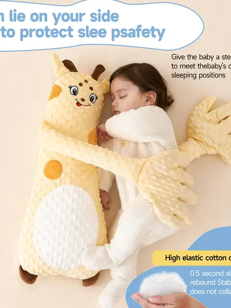 Giraffe Baby Soothing Pillow, Ultra-Soft Cotton Snuggle Sleep Cushion for Newborns, 3 Adjustable Modes with Remote, Maternity Support, Perfect Baby Shower & Birthday Gift Box. SummerVibes