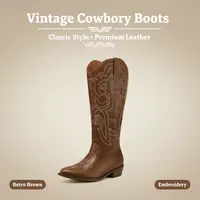 Mysoft Women's Embroidered Western Mid-Calf Cowgirl Footwear - Women's Shoes, Pointed Toe, Chunky Heel Support, All-Season, Rubber Sole Durability, Valentine's Day Gift,summerwins,summeroutfits,vacationoutfits,beachoutfits