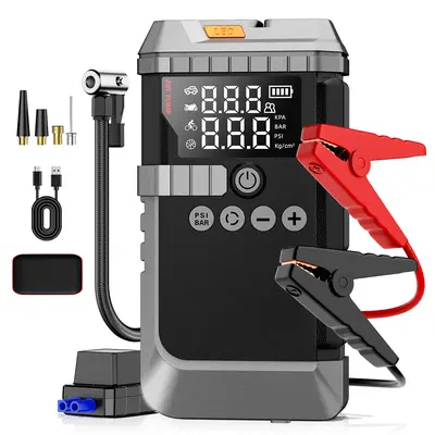 Soulor 3000A Jump Starter with Air Compressor Battery Jumper Starter Portable 10-in-1 Car Jump Starter Portable 12V Jump Box with 160PSI Tire Inflator LED Light and Jumper Cables fathersdaygift