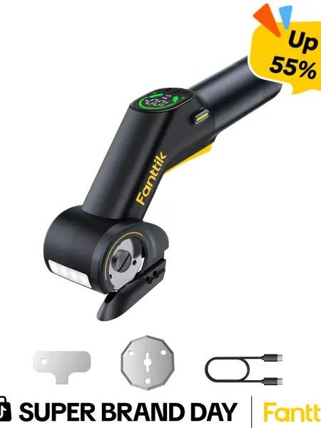 【DealsForYouDays】Fanttik R200 Pro BowGuide Cordless Electric Cardboard Cutter - 2-Speed Rechargeable Rotary Box Cutter with LED Display, 2 Blades, Work Tools for Fabric, Carpet, Leather, Unique Gift for Him/Dad, Tools And Gadgets, Gifts For Him