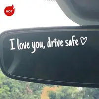 4x I Love You Drive Safe Decal Simple Design for Safe Driving Ideal for Drivers and Car Enthusiasts Vehicle Exterior Decoration Windshield Sticker 10x2cm safe car mirror decal,the sweetest way to say 'love',SummerVibes