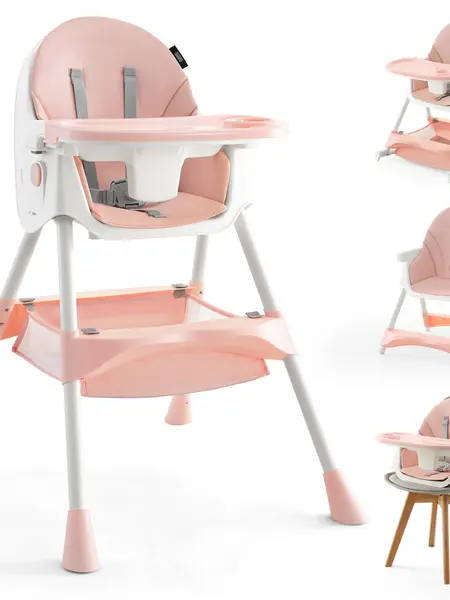 HARPPA 6-in-1 Convertible High Chair - Foldable Baby Furniture with Removable Tray, Safety Harness, Storage Basket, Adjustable Multi-Mode Design, Ideal for Babies (Convertible High Chairs),summerwins