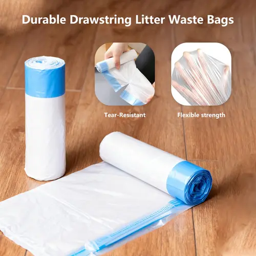 Automatic Cleaner Cat Litter Box Liners, 15 Pack Rolls Thick Heavy-Duty Tear-Resistant Durable Waste Bags, Thickened Material for Smart Large-Capacity Self-Cleaning Trays, Efficient Waste Management Solution, Automatic Cleaner Litter Box Liners