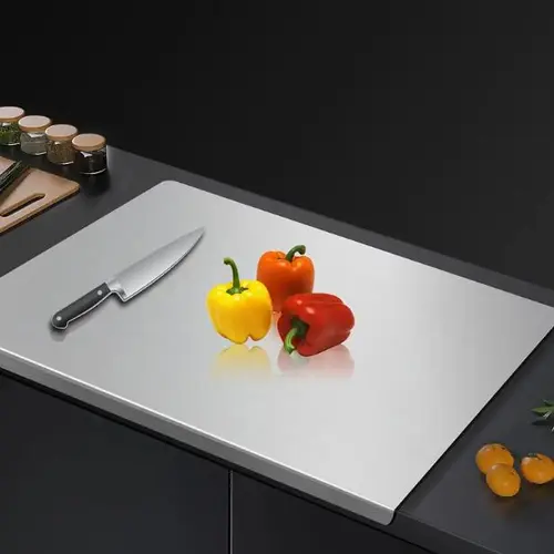 Stainless Steel Chopping Board 304 Non-slip Durable Hygienic Easy Clean Modern Design for Home & Restaurant Unisex