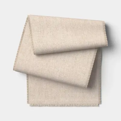 90"x20" Woven Table Runner Natural - Threshold