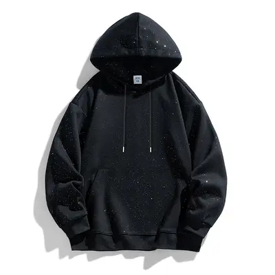 Casual Starry Hooded Pullover - Medium Fit, Starry Design, Hooded Style, Versatile for Everyday Wear, Perfect for Casual Outings & Relaxing at Home