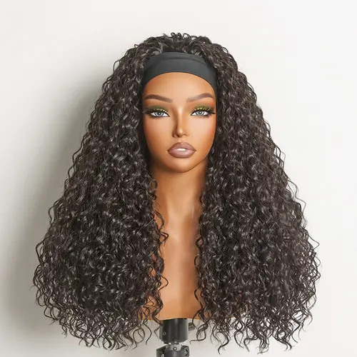 Frodio Veralux™ Fiber Deep Wave Headband Wig | Glueless, Beginner-Friendly, Curly Elastic Band Wig #summervibes