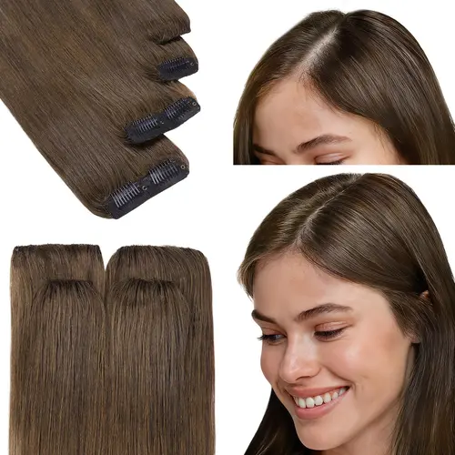 GOO GOO Scalp Hair Fill-Ins Clip-in Short Hair Extensions Remy Human Hair, Thinning Hair Fill-Ins Natural Look Volumizer for Women Straight Natural Summer Hair summer hairstyles #summerwins#DealsForYouDays