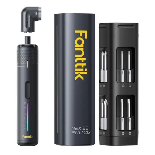 【DealsForYouDays】Fanttik S2 Pro Max Electric Screwdriver, Cordless Screwdriver Set, 7 Torque Settings, 0.5 to 6N.m, 16 Magnetic Bits, 1/4''Hex Shank, with 90° Angle Adapter, for Furniture, Household Repairs, Tool Kit, Cordless Power Screwdriver,SummerWins