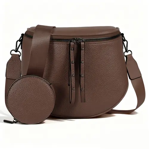 CHERUBEL Women's Crossbody & Shoulder Bag Item Portable Large-Capacity Waterproof Leather Pouch with Adjustable Strap Ideal for Outings Travel and Gatherings Compact Cosmetic Bag Perfect Gift,Shopping & Daily Use
