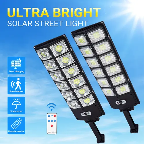 Qawtor New Solar Street Lamp Road Lighting With Remote Control Garden Light Dusk To Dawn Solar Light Outdoor With Motion Sensor And Remote Control, Suitable For Courtyard, Parking Lot, Garage, Street , Summervibes
