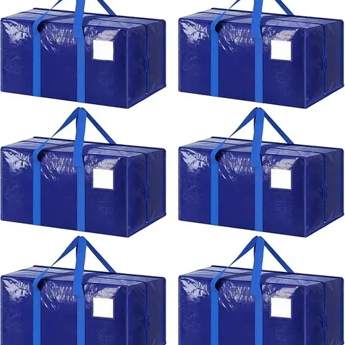 Heavy Duty Moving Bags, Large Storage Totes, Strong Zipper, Comfortable Handles, for Clothes, College Supplies and Home Organization