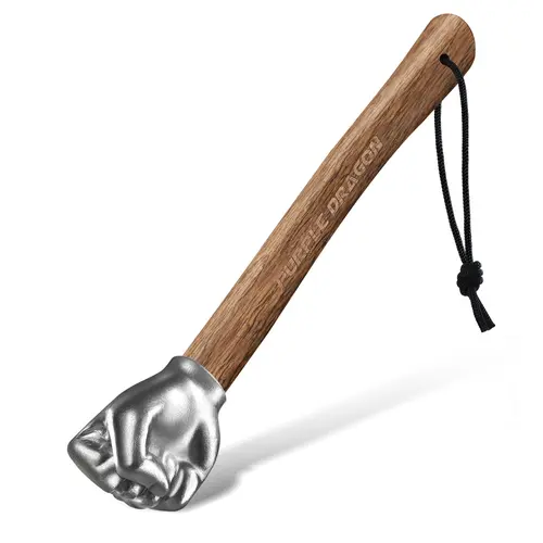Summervibes Purple Dragon -  Fist-Shaped Hammer-Stainless Steel with Wooden Handle, Suitable for Home and Outdoor Camping, Craft Decorative Tool - A Christmas Gift for Boyfriend