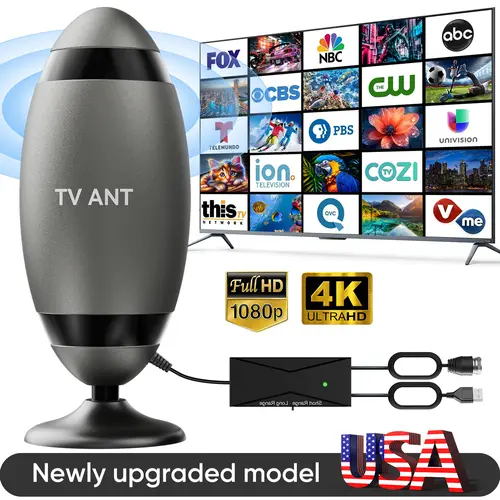 2026 Indoor TV Antenna  For Local Channels- 4K High-Definition Digital Antenna, 360° Signal Reception, Wide Coverage,  Easy Installation, Enjoy Full HD Local Channels, No Subscription Fee Required,Deals For You Days,father'sdaygifts