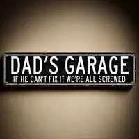 Dad's Garage Metal Tin Sign, Novelty Street Sign, Home Decor, Decorative Plaque, Decorative Wall Sign for Home Farmhouse Garage, Living Room Decor, Home Decor Products, Vintage Garage Signs