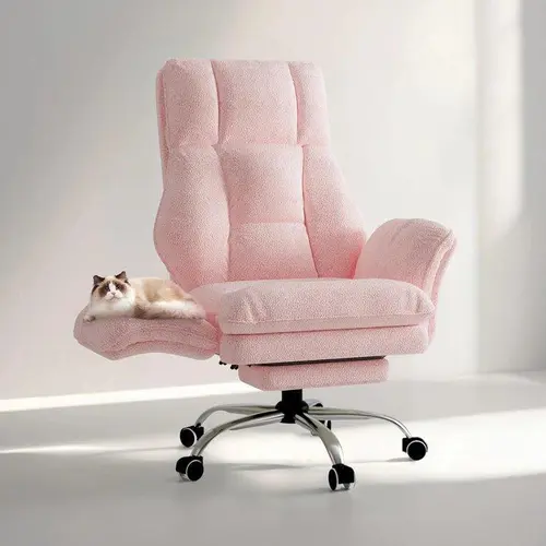 Big and Tall Ergonomic Office Desk Chair - Flip-Up Armrests, Wide Tech Fabric Seat, Reclining, Footrest, Supportive Sitting for Cross-Legged Use, Pet-Friendly - Flash Sale Home Items, Gift for Friends