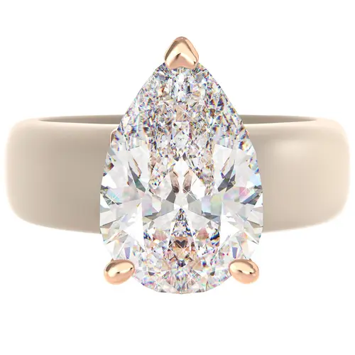 Silicone Ring – 8×12 mm Pear Cut CZ | Patent-Pending Design - GlowStone Collection