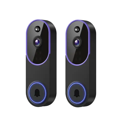 2PC Wireless Video Doorbell Camera, Smart Security Doorbell Camera, 1080P, AI Human Detection , Night Vision, Instant Alert, Two Way Audio, 2.4G WiFi Only, Simple Installation and Rechargeable Battery, Cloud Storage, WiFi Camera