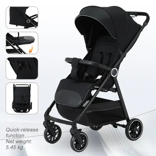 2-in-1 Baby stroller, lightweight and easy to fold, lightweight stroller ,airline-approved, converts from sitting to lying position, with sunshade for UV protection.#SummerVibes