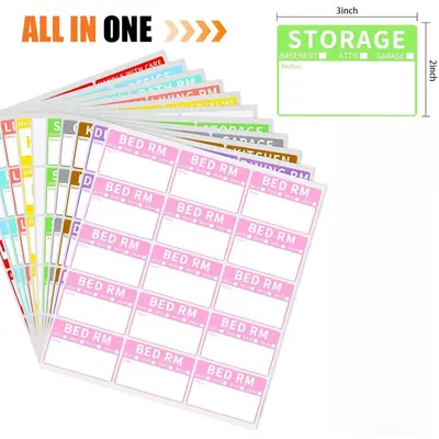 540 PCS Moving Labels, 10 Color Coded Moving Stickers Including Fragile, Heavy and Blank Labels, 2'' x 3'' Packing Labels for Moving Boxes, Moving Supplies, Wardrobe Boxes, Apartment Sticker