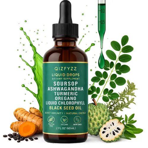 summervibes Qizfyzz Soursop Bitters Liquid Drops 10-in-1 with Nori Moringa Turmeric Black Seed Oil Oregano Ashwagandha Herbal Extracts for Overall Health Vegan Non-GMO 2 fl oz,summerwins