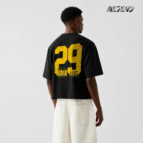 12oz Max Heavyweight Cropped Tee, 100% Cotton, Casual Crewneck Tshirt, Mens Graphic Tees, MeJend Boxy tee, Thick Fabric tshirt