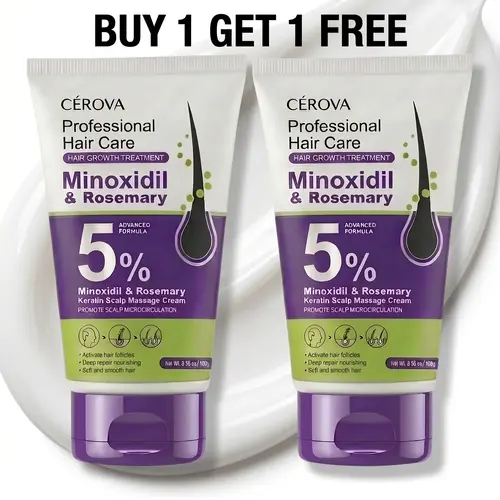 CEROVA Unisex 5% Minoxidil & Rosemary Hair Growth Foam - Anti Hair Loss Scalp Treatment with Keto Ginger Extract, Keratin Nourishing Haircare Cream