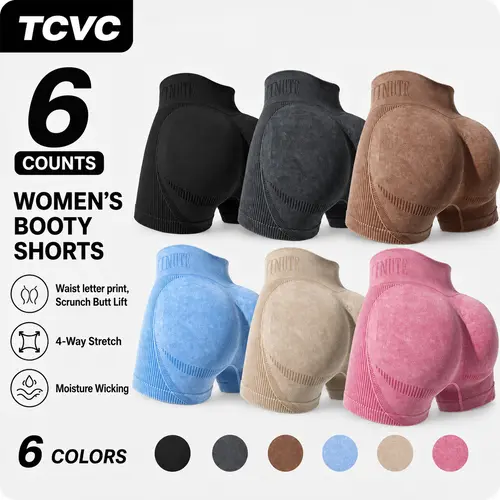 TCVC Women's Letter Print HighWaist Athletic Sports Shorts Breathable Comfortable High Stretch Yoga Shorts Gym Shorts Ladies Sportswear for Indoor Outdoor Wear gym short shack seamless high-waisted lady streetwear scrunch bum biker highwaisted biker short