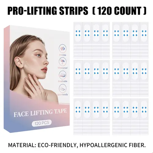 120 Pcs Invisible Face Lifting Tape  Instant V-Line Stickers for Jawline & Double Chin, Waterproof Breathable Facelift Patches with Easy Cleansing Design, Ultra-Thin Matte Skin Friendly Mask summerwins