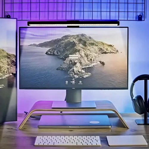 LED Backlit Dual-Sided Monitor Light RGBW Night Light with Ergonomic Touch Control USB Powered Eye Protection for Home Office Gaming Setup summerwins