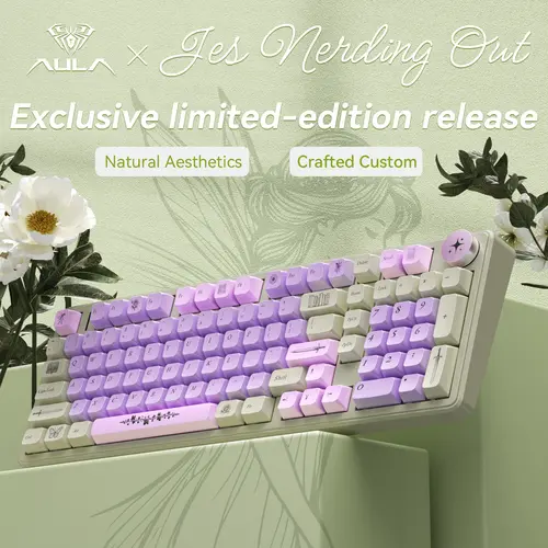 [AULA × Jesnerdingout Co-Designed] Fae Blade F99 Pro Wireless Mechanical Keyboard, 99% Layout, Tri-Mode Connectivity, Hot-Swappable, Knob Control, RGB Color Backlight, Computers & Office Equipment Keyboards, Color Backlight Keyboard