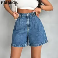 Emmiol Jean Shorts for Women High Waisted A Line Bermuda Denim Shorts Stretchy 2026 Summer Casual Bottoms Summer Vibes
