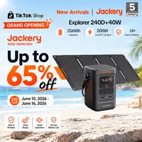 [Opening Ceremony]  Jackery Explorer 240D Power Bank with Adjustable Strap, 256Wh LiFePO4 Battery Portable Power Station, 200W Pure DC Output, 3×USB-C & 1×USB-A Ports, 2-in-1 USB-C Strap Cable, Fast Charging for Outdoor, Travel & Emergencies [Summervibes]