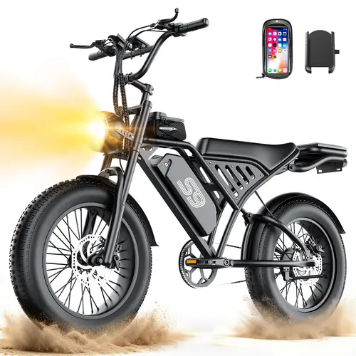 Pikabike Adult Fat Tire Ebike - 1500W Peak Electric Dirt Bike, 36 MPH, 65 mi Range, 48V 20AH Battery, 20"×4.0" Tires, Full Suspension, NFC & Password Unlock for Snow, Sand, Ebikes