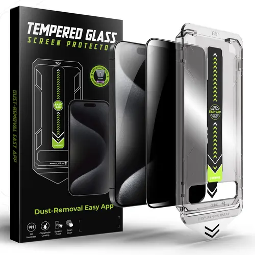 Privacy Screen Protector for iPhone 17pro/iPhone 16/iPhone 16 Pro/iPhone 13, Anti-Glare Display Filter, 9H Tempered Glass, Full Coverage, Anti-Fingerprint, Auto Dust-Elimination, No Bubble, Easy Installation