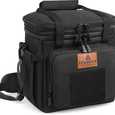 HSHRISH LB01. Large Expandable Insulated Lunch Bags for Men Durable Waterproof Leakproof Tactical Cooler Bag 24 Cans 16 L for Work Beach Picnic Trips