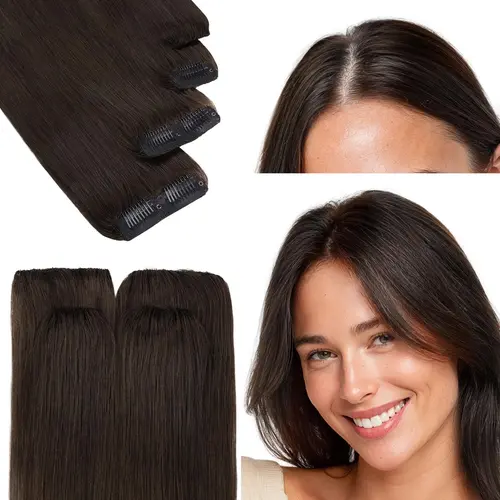 GOO GOO Scalp Hair Fill-Ins Clip-Ins Hair Extensions Natural Coverage for Thinning Areas Remy Human Hair Lightweight and Invisible Straight Natural Summer Hair summer hairstyles #summerwins#DealsForYouDays