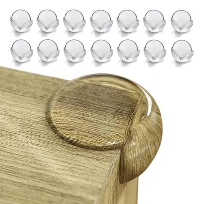 16 Pack Clear Transparent Table Corner Protectors, Flexible Adhesive Bump Safety Guards – Essential Baby Proofing for Home & Nursery.
