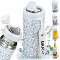[Summer wins] MAXSO Sealed Can Cooler Fizz Lid - Fits 12oz Cans, Slim Cans, 12oz Bottles & As Tumbler - Coffee Cup - Vacuum Insulated Stainless Steel Drinkware Flasks   Beach Beverage Thermal Skinny Beach Mug Bottled Bottled Portable Portable Portable